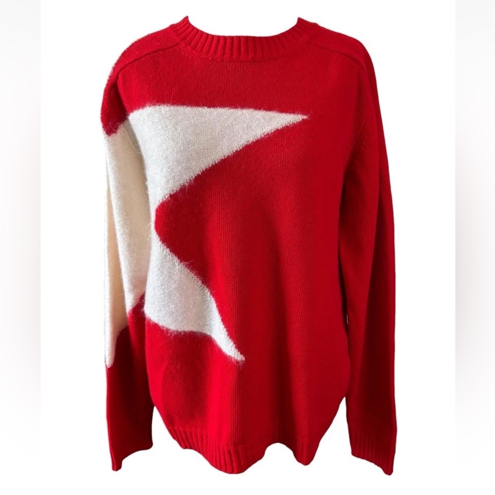 Eleventy Women's Wool / Mohair Sweater XS Oversized Red Star Pullover Top